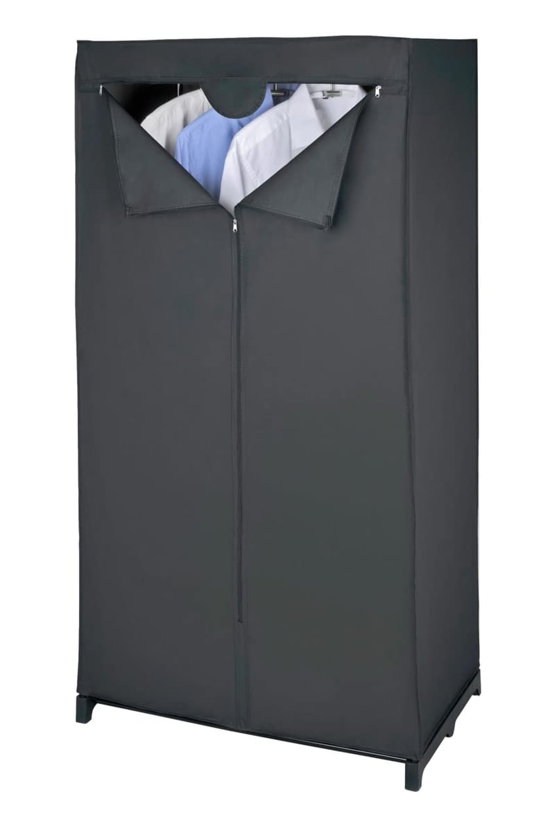 Šatníková skriňa WENKO Deep Black, 75 x 150 x 50 cm, čierna, z PEVA materiálu, skladacia šatníková skriňa