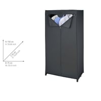 Skladacia skriňa na oblečenie WENKO Deep Black 75x150x50 cm — chybná, čiastočne funkčná: Poťah je roztrhnutý (stav: pozri 2. obrázok) 6