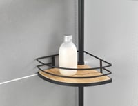 Raft de duș telescopic WENKO Dolcedo din bambus cu 4 etajere, raft reglabil pe înălțime, oțel inoxidabil/bambus, 31 x 65-275 x 20 cm 5