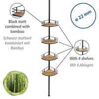 Raft de duș telescopic WENKO Dolcedo din bambus cu 4 etajere, raft reglabil pe înălțime, oțel inoxidabil/bambus, 31 x 65-275 x 20 cm 2