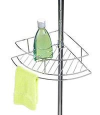 Teleskopická rohová polica do sprchy WENKO Dolcedo – 4-poschodová kúpeľňová polica z nehrdzavejúcej ocele, montáž bez vŕtania, strieborná, 31x65-275x23 cm 8