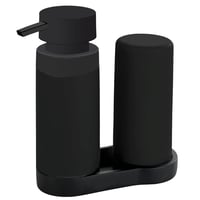 Dávkovač saponátu a mydla WENKO Easy Squeez-e, čierny, 2 x 250 ml, do kúpeľne a kuchyne, 15 x 18 x 7 cm 1