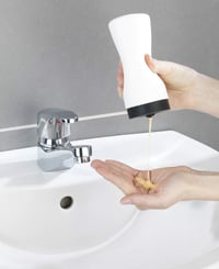 Silikónový dávkovač saponátu WENKO Easy Squeez-e, 250 ml, biely, nepriepustný, Ø 6 x 14 cm, kuchynský dávkovač mydla 4
