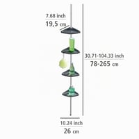 WENKO Easy teleskopický sprchový regál strieborný - 4 police, 8 háčikov, hliník, 265 x 19,5 x 26 cm 3