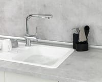 WENKO Empire set za sudoper 4 u 1 – dozator deterdženta, četka za pranje posuđa, držač krpe i organizator, keramika, 250 ml, 11x19x12,5 cm, crna 6