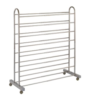Wenko Giant izvlačivi stalak za obuću za 10 pari cipela, 4 kotačića, smeđi metal, 67-116 x 125,5 x 43 cm