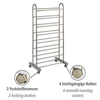 Wenko Giant izvlačivi stalak za obuću za 10 pari cipela, 4 kotačića, smeđi metal, 67-116 x 125,5 x 43 cm 3