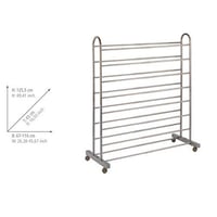 Wenko Giant izvlačivi stalak za obuću za 10 pari cipela, 4 kotačića, smeđi metal, 67-116 x 125,5 x 43 cm 5
