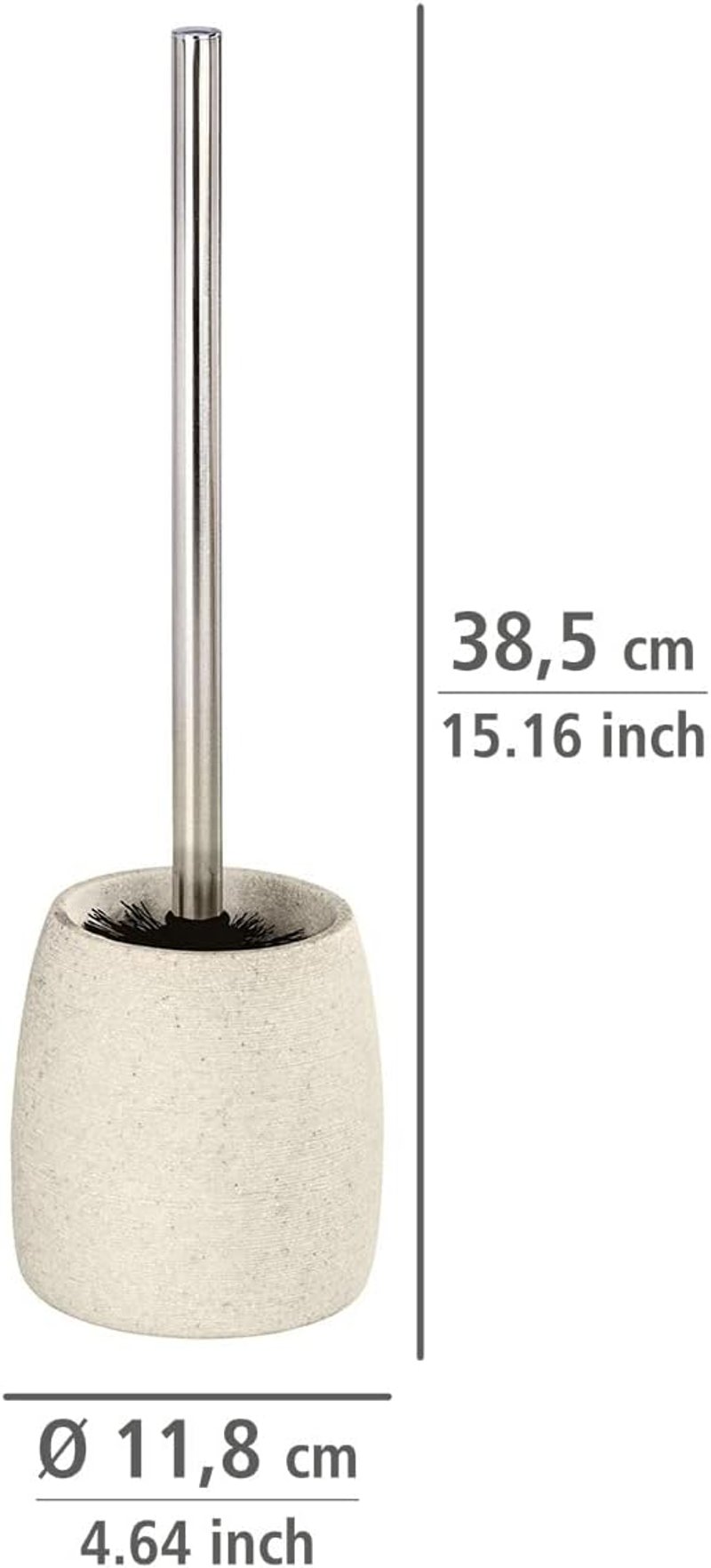 Wenko Goa WC kefe beige 36,5 cm modern fürdőszobai kiegészítő - 38.5 x 11.8 x 11.8 cm, Beige