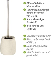 Wenko Goa WC kefe beige 36,5 cm modern fürdőszobai kiegészítő - 38.5 x 11.8 x 11.8 cm, Beige 2