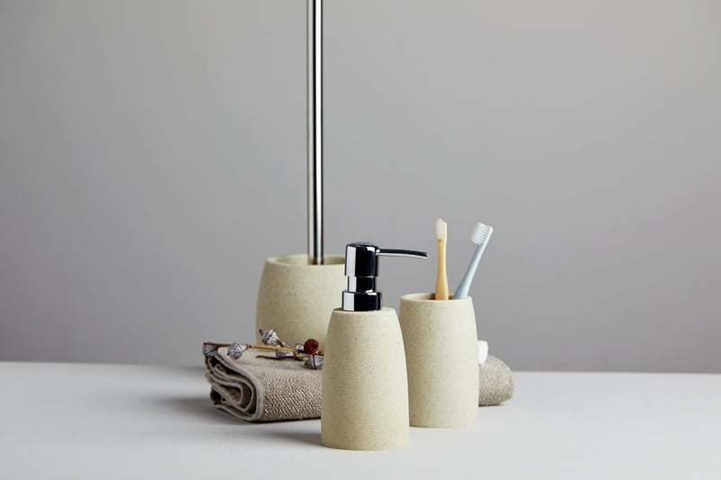 Wenko Goa WC kefe beige 36,5 cm modern fürdőszobai kiegészítő - 38.5 x 11.8 x 11.8 cm, Beige