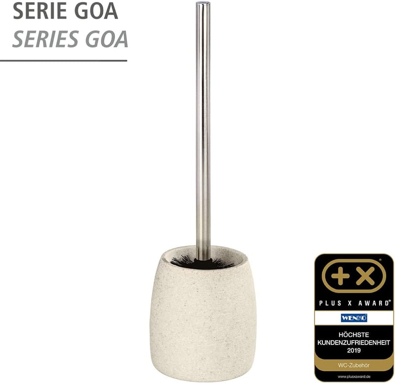 Wenko Goa WC kefe beige 36,5 cm modern fürdőszobai kiegészítő - 38.5 x 11.8 x 11.8 cm, Beige