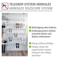 WENKO Hercules teleskopski sustav za obuću – za 48 pari cipela i čizama, podesiv, bijeli, 94 x 165-300 x 9 cm 3