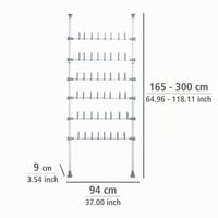 WENKO Hercules teleskopski sustav za obuću – za 48 pari cipela i čizama, podesiv, bijeli, 94 x 165-300 x 9 cm 5