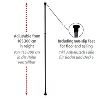 Teleskopický stojan WENKO Hercules, predlžovacia tyč medzi podlahu a strop, nastaviteľná 165 – 300 cm, kovový upevňovací systém, čierna 2