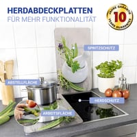 Sklenená krycia doska na sporák WENKO Universal Kräutergarten 30x52 cm, 2 ks – výškovo nastaviteľná, vhodná ako doska na krájanie a ochrana proti striekajúcemu tuku 2
