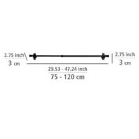 Prídavná vodorovná tyč WENKO Herkules, 2 ks, pre teleskopický systém, kovová, nastaviteľná do 120 cm, čierna 4