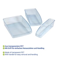 WENKO set organizatora za hladnjak, 3 komada – Prozirne, slagajuće kutije za pohranu u kuhinji, od PET materijala, 31 x 9,5 x 20 cm 2