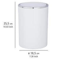 WENKO Inca kozmetička kanta za smeće s poklopcem, 5 litara, bijela, plastika bez BPA, koš za kupaonski otpad, Ø 18,5 x 25,5 cm 4