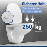 Capac WC WENKO Ios cu mecanism Soft-Close, alb, 37,5x45 cm, detașabil, termoplast rezistent la spargere, fixare din oțel inoxidabil, capacitate portantă 250 kg 2
