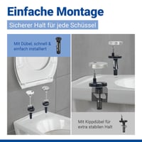 Capac WC WENKO Ios cu mecanism Soft-Close, alb, 37,5x45 cm, detașabil, termoplast rezistent la spargere, fixare din oțel inoxidabil, capacitate portantă 250 kg 6