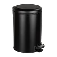 Kuchynský odpadkový kôš WENKO Leman, 12 litrov, s pedálom, vekom s tichým zatváraním, vyberateľnou nádobou, matná čierna, lakovaná oceľ, 25x38x32 cm 1