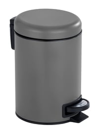 Kozmetický pedálový odpadkový kôš WENKO Léman, 3 litre, s vyberateľnou vnútornou nádobou, s vekom, matná sivá, nehrdzavejúca oceľ, kúpeľňový odpadkový kôš 8