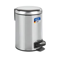 Pedálový kozmetický kôš WENKO Leman – 3 litre, nehrdzavejúca oceľ, lesklá strieborná, s vyberateľnou vnútornou nádobou, s vekom, 22,5x17x25 cm 1