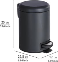 WENKO Leman pedálos szemetes 3 literes fekete acél kuka - Black 4