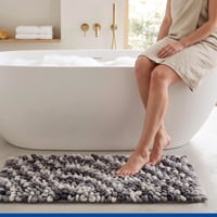 Kúpeľňová predložka WENKO Lerici XXL slučková, 60x90 cm, protišmyková, rýchloschnúca, sivo-modrá, ručne prateľná, polyester a bavlna 2