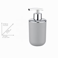 Dozator de săpun WENKO Malta pentru săpun lichid și detergent de vase, 0,32 litri, reîncărcabil, pentru baie și bucătărie, gri 4