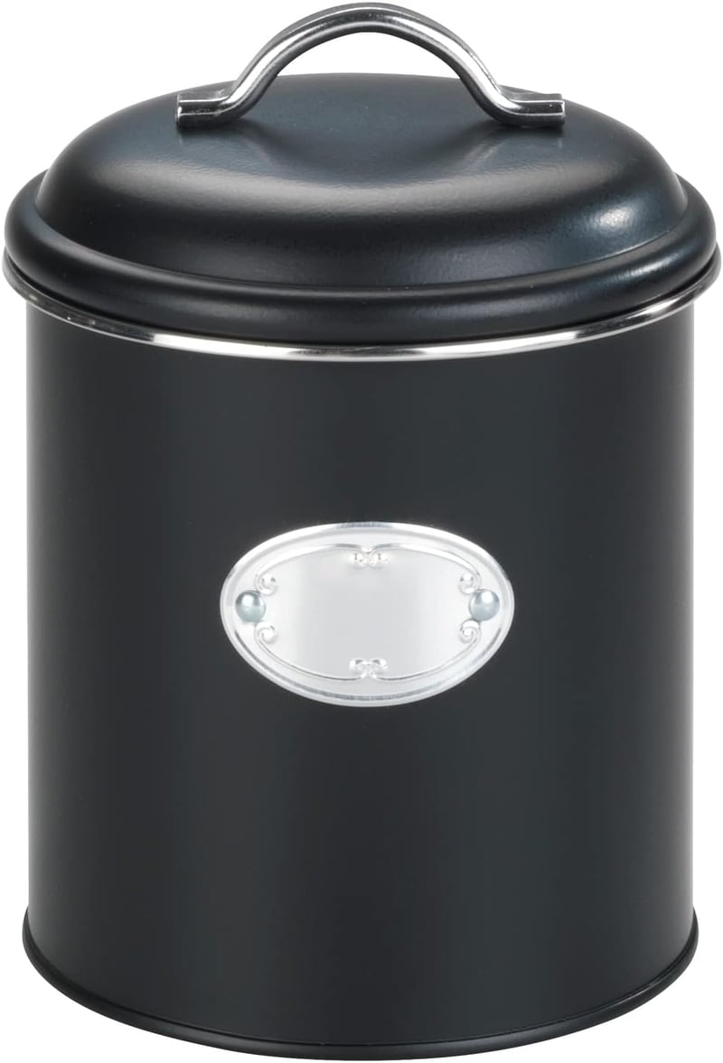 WENKO Nero légmentes tárolóedény, 1,6 l, fekete fém, vízálló - 1.6 L
