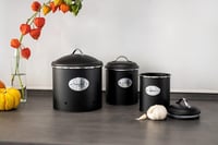 WENKO Nero légmentes tárolóedény, 1,6 l, fekete fém, vízálló - 1.6 L 4