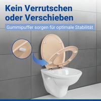 WENKO Ottana oválne WC sedadlo s pomalým sklápaním, antibakteriálny duroplast, odnímateľné sedadlo, 150 kg, béžové 4