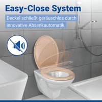 WENKO Ottana oválne WC sedadlo s pomalým sklápaním, antibakteriálny duroplast, odnímateľné sedadlo, 150 kg, béžové 3