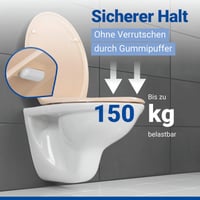 WENKO Ottana oválne WC sedadlo s pomalým sklápaním, antibakteriálny duroplast, odnímateľné sedadlo, 150 kg, béžové 2