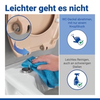 WENKO Ottana oválne WC sedadlo s pomalým sklápaním, antibakteriálny duroplast, odnímateľné sedadlo, 150 kg, béžové 5