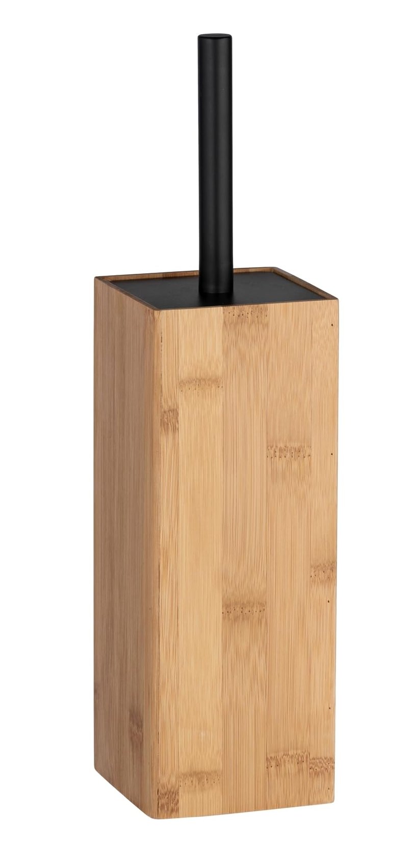 WENKO Padua WC kefa s držiakom z bambusu, uzavreté vyhotovenie, vrátane WC kefy, 10 x 38 x 10 cm, prírodná/čierna