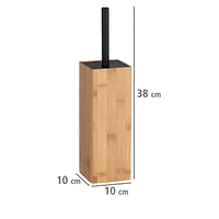WENKO Padua WC kefa s držiakom z bambusu, uzavreté vyhotovenie, vrátane WC kefy, 10 x 38 x 10 cm, prírodná/čierna 4
