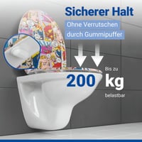 Colac WC WENKO Pop-Art cu închidere lentă, din Duroplast antibacterian, oval, detașabil, capacitate portantă 200 kg 2