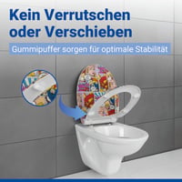 Colac WC WENKO Pop-Art cu închidere lentă, din Duroplast antibacterian, oval, detașabil, capacitate portantă 200 kg 4