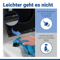 WENKO Premium Kos WC daska, crna, s mehanizmom za tiho spuštanje i Fix-Clip higijenskim pričvršćivanjem, od nelomljive plastike 5