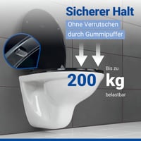 WENKO Premium Kos WC daska, crna, s mehanizmom za tiho spuštanje i Fix-Clip higijenskim pričvršćivanjem, od nelomljive plastike 2
