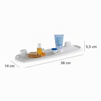 Wenko Pure plastična zidna polica za kupaonske dodatke, 58 x 5,5 x 14 cm, bijela 3