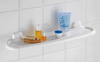 Wenko Pure plastična zidna polica za kupaonske dodatke, 58 x 5,5 x 14 cm, bijela 2