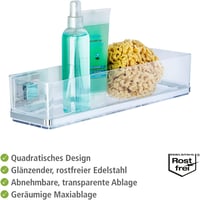 Wenko Quadro Big fali polc vákuumrögzítéssel, rozsdamentes acél, 38,5x14,5 cm - Glossy 5