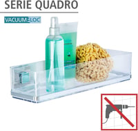 Wenko Quadro Big fali polc vákuumrögzítéssel, rozsdamentes acél, 38,5x14,5 cm - Glossy 4