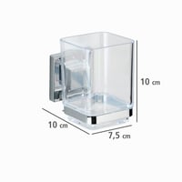 WENKO Quadro čaša za četkice za zube s Vacuum-Loc pričvršćivanjem, bez bušenja, nehrđajući čelik, 7,5 x 10 x 10 cm 5