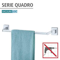 Wenko Quadro Vacuum-Loc nástenný držiak na uteráky, nehrdzavejúca oceľ, strieborná, 60,5 x 6 x 5 cm, bez vŕtania 3