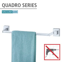 Wenko Quadro Vacuum-Loc nástenný držiak na uteráky, nehrdzavejúca oceľ, strieborná, 60,5 x 6 x 5 cm, bez vŕtania 10